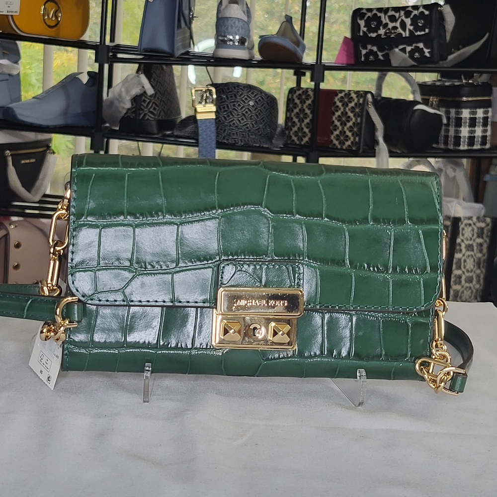 Michael Kors Tribeca Wallet On Chain Crossbody In Bosco